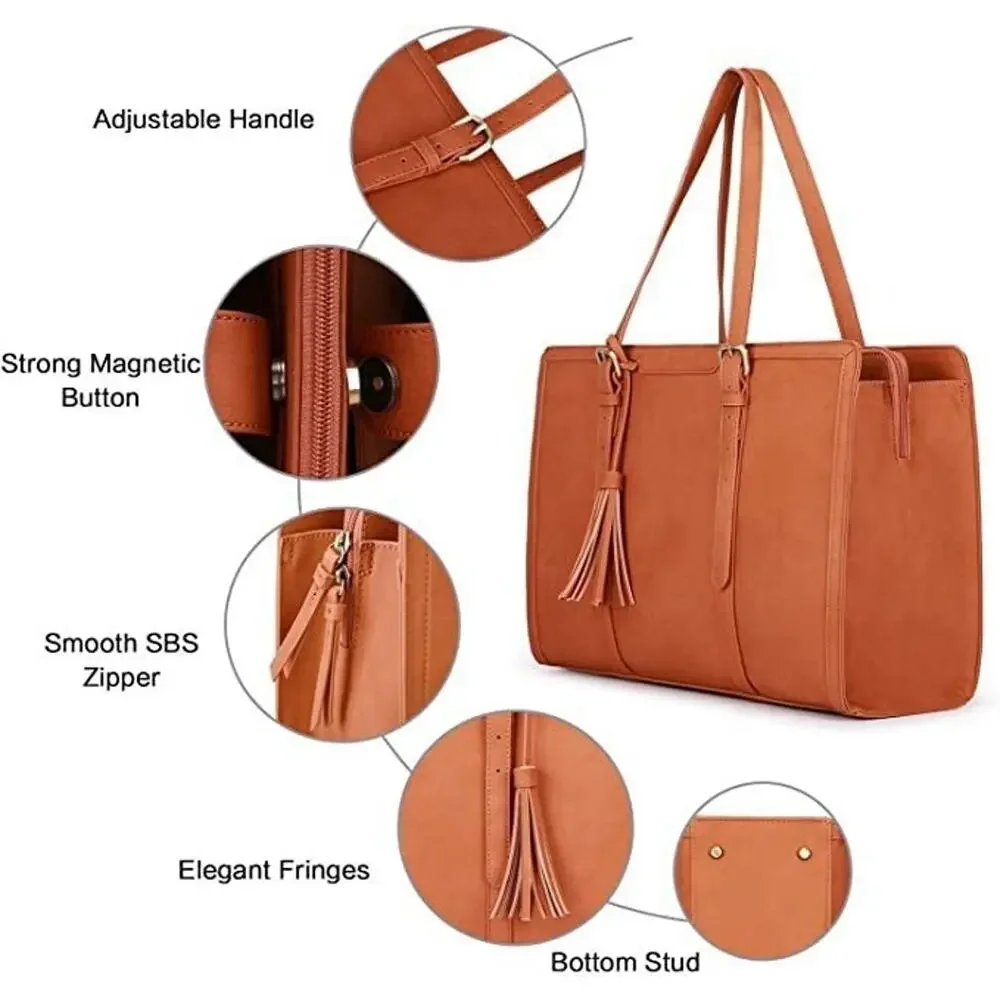 ECOSUSI Laptop Tote Fits Up to 15.6 Inch Briefcase for Women Office Handbags...